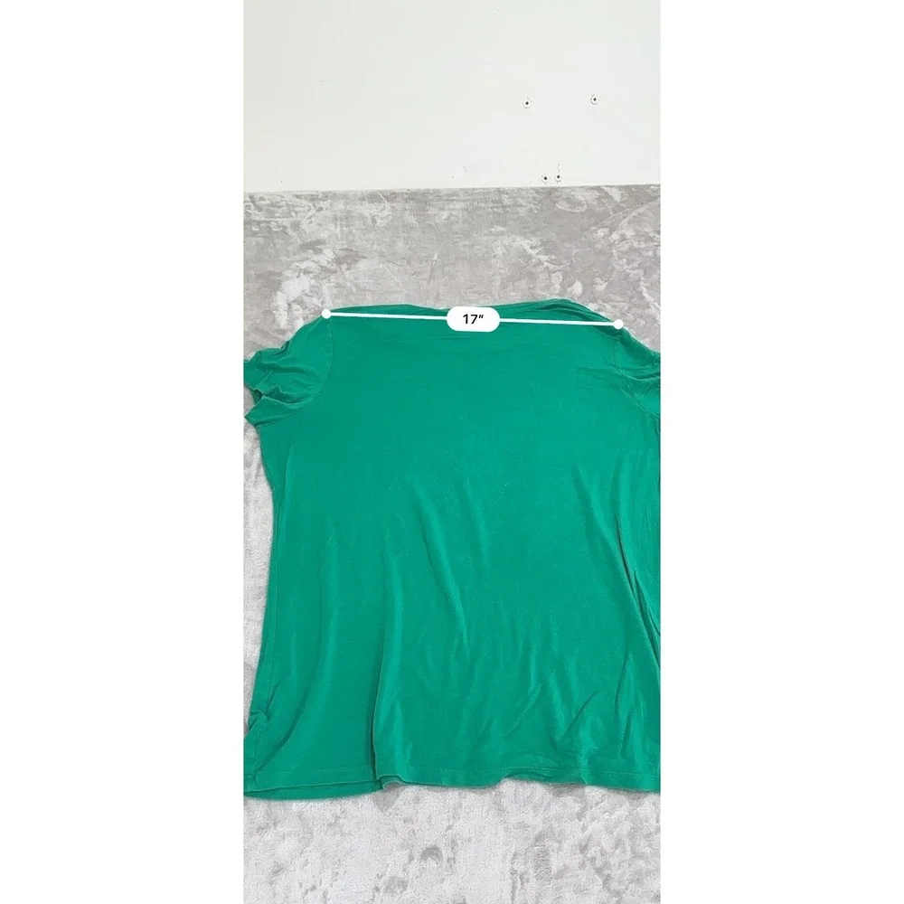 George Top Shirt Women's Size 2XL Green Short Sleeve Round‎ Neck Pullover Top